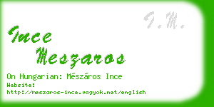 ince meszaros business card